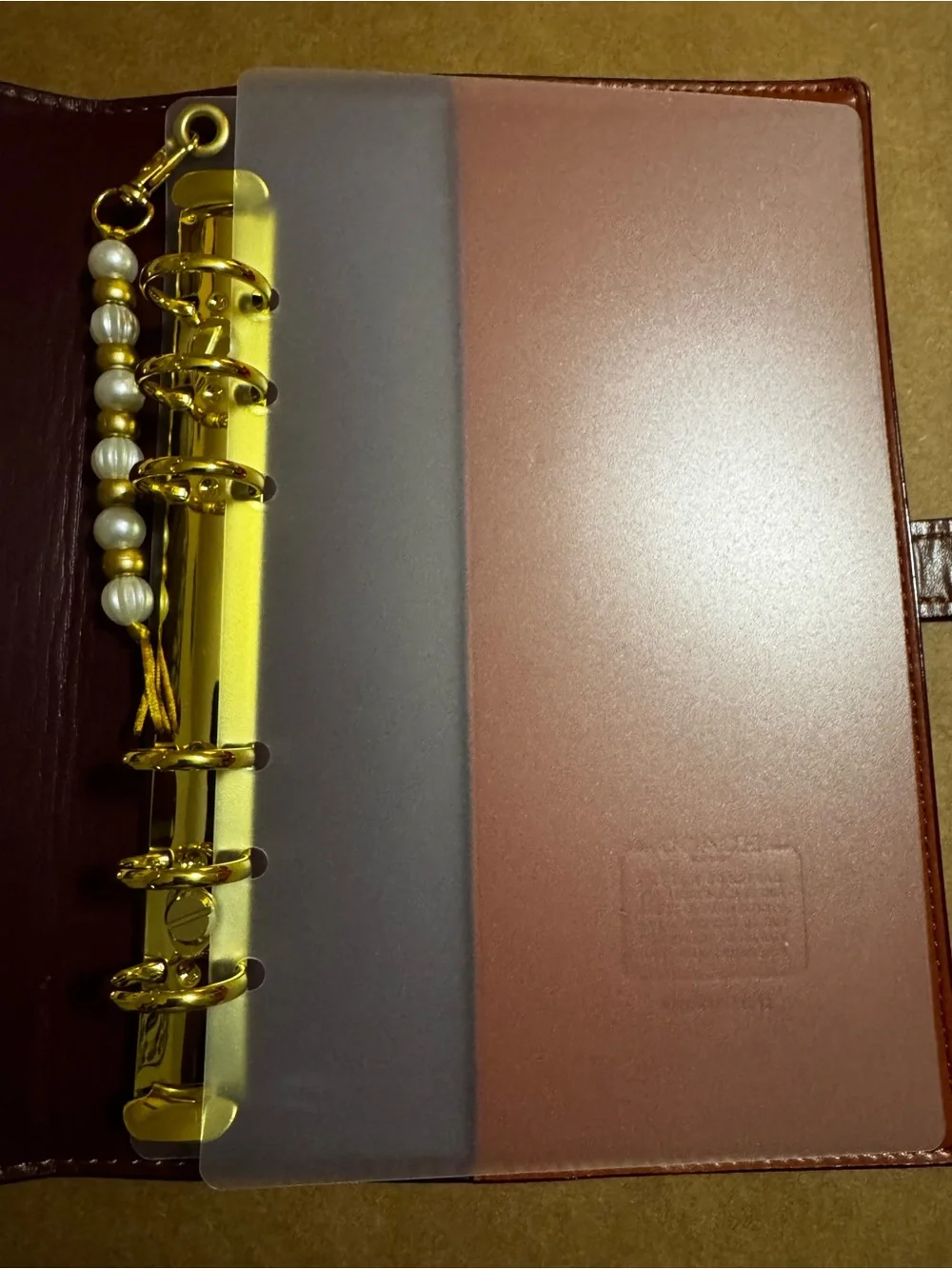 Coach Notebook Personal/A6 Binder Adapter with Beaded Charm